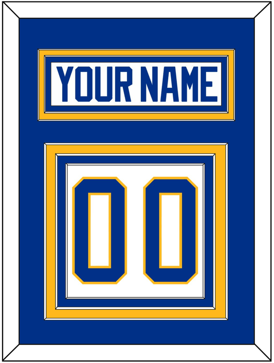 Buffalo Nameplate & Number (Back) - Road White - Premier Tier 2