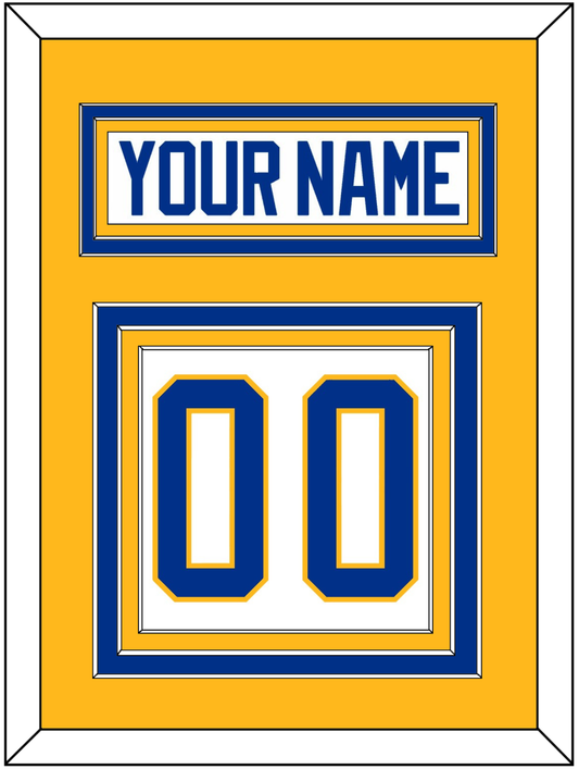 Buffalo Nameplate & Number (Back) - Road White - Premier Tier 3