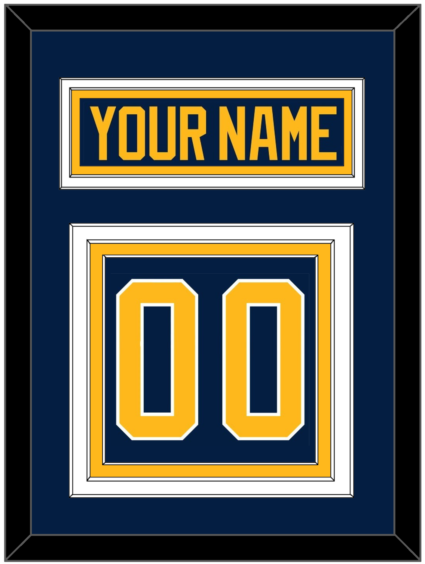 Buffalo Nameplate & Number (Back) - Home Blue (2010-2020) - Premier Tier 2