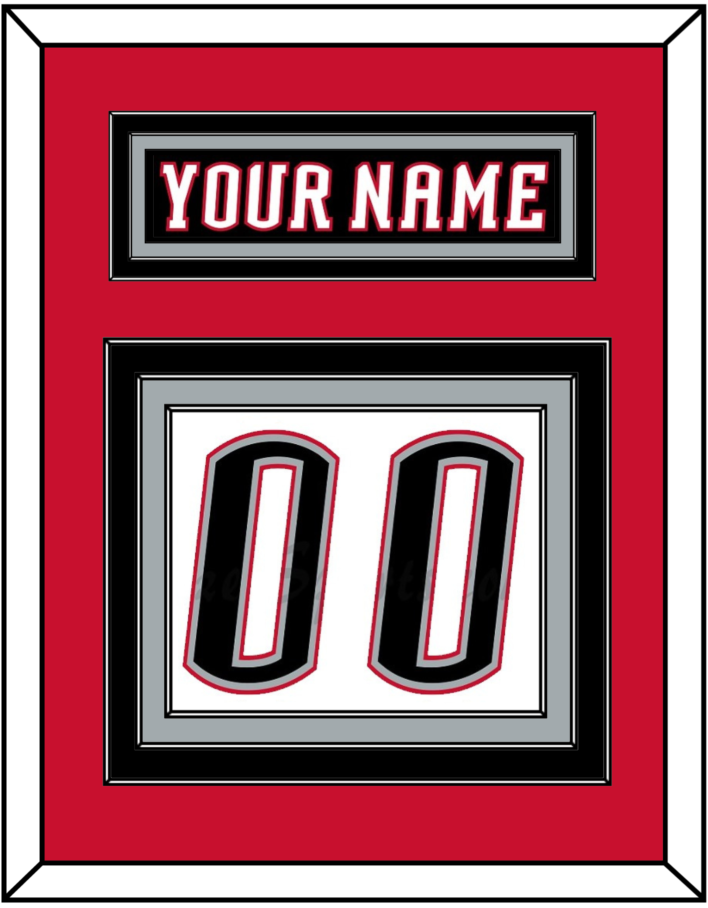 Buffalo Nameplate & Number (Back) - Home White (1996-2006) - Premier Tier 4