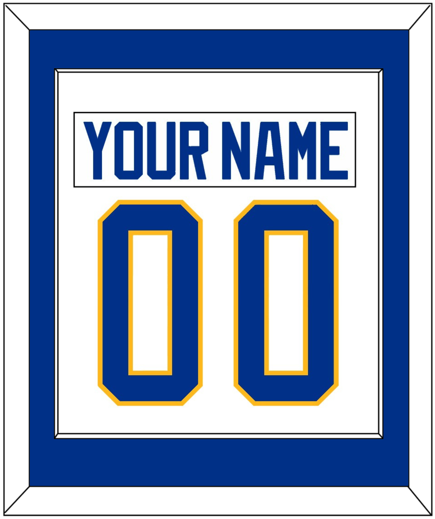 Buffalo Nameplate & Number (Back) Combined - Road White - Essential Tier 1