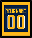 Buffalo Nameplate & Number (Back) Combined - Home Blue (2010-2020) - Single Mat 2