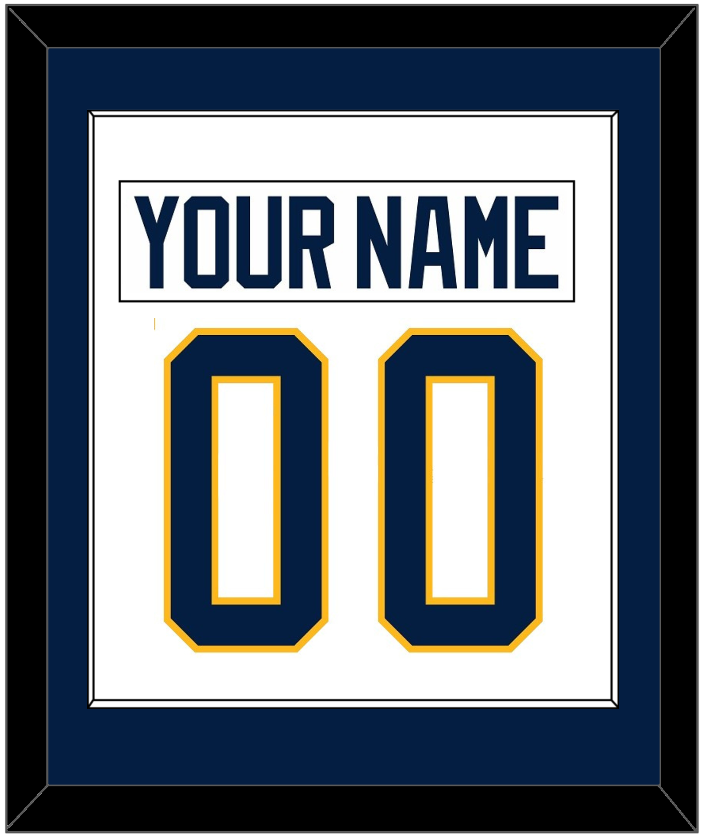 Buffalo Nameplate & Number (Back) Combined - Road White (2010-2020) - Essential Tier 1