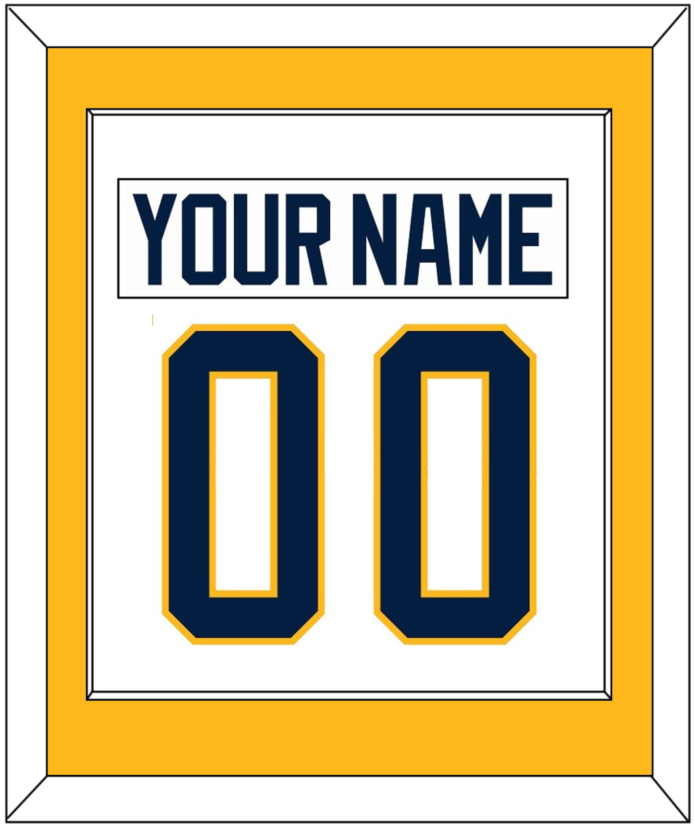 Buffalo Nameplate & Number (Back) Combined - Road White (2010-2020) - Essential Tier 2