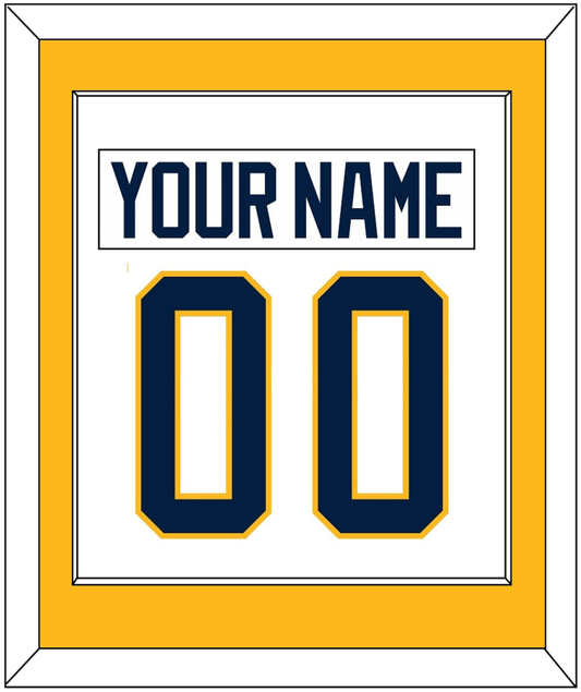 Buffalo Nameplate & Number (Back) Combined - Road White (2010-2020) - Essential Tier 2