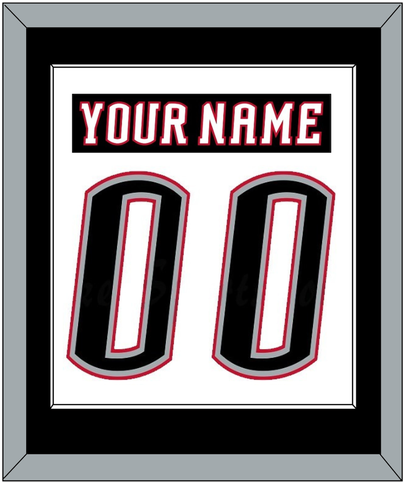 Buffalo Nameplate & Number (Back) Combined - Home White (1996-2006) - Essential Tier 1