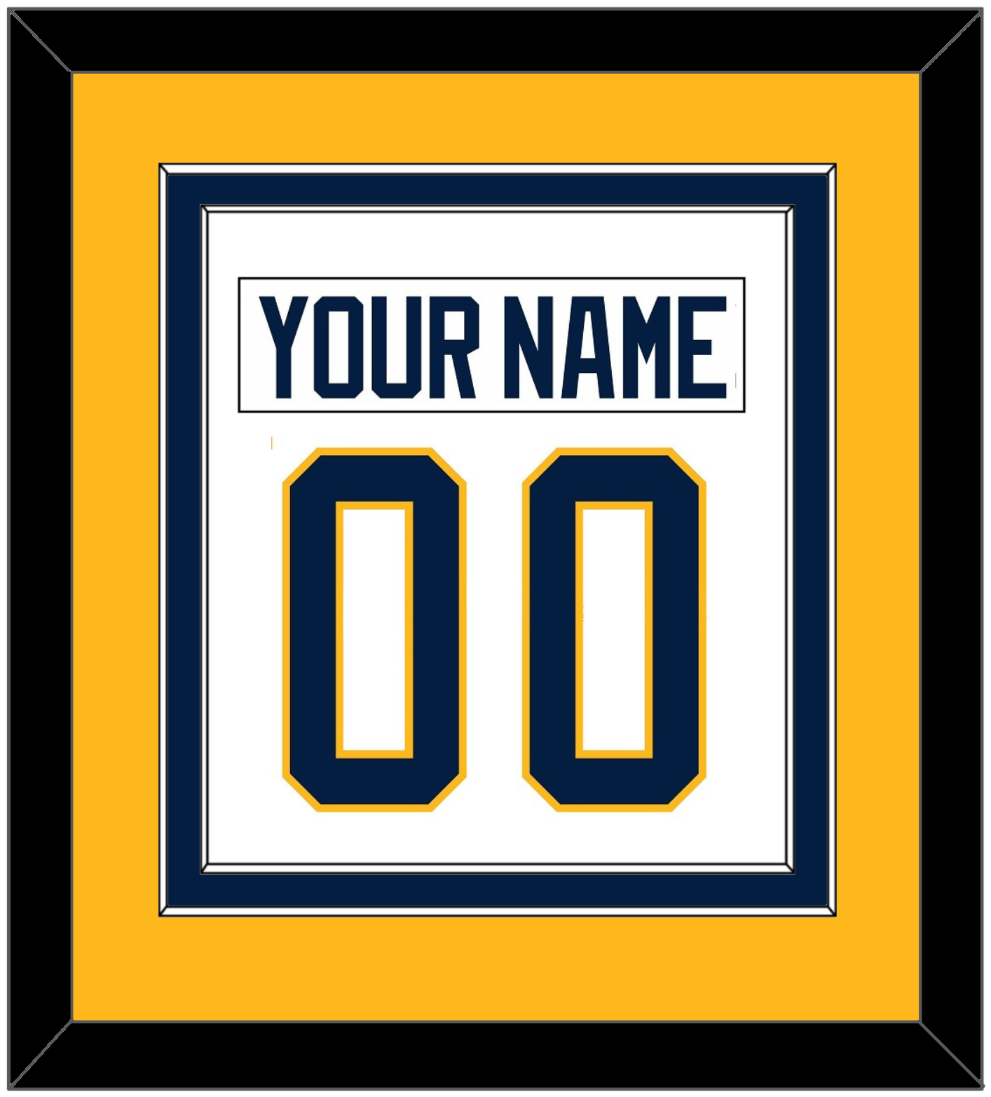 Buffalo Nameplate & Number (Back) Combined - Road White (2010-2020) - Signature Tier 4