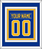 Buffalo Nameplate & Number (Back) Combined - Home Blue - Triple Mat 2