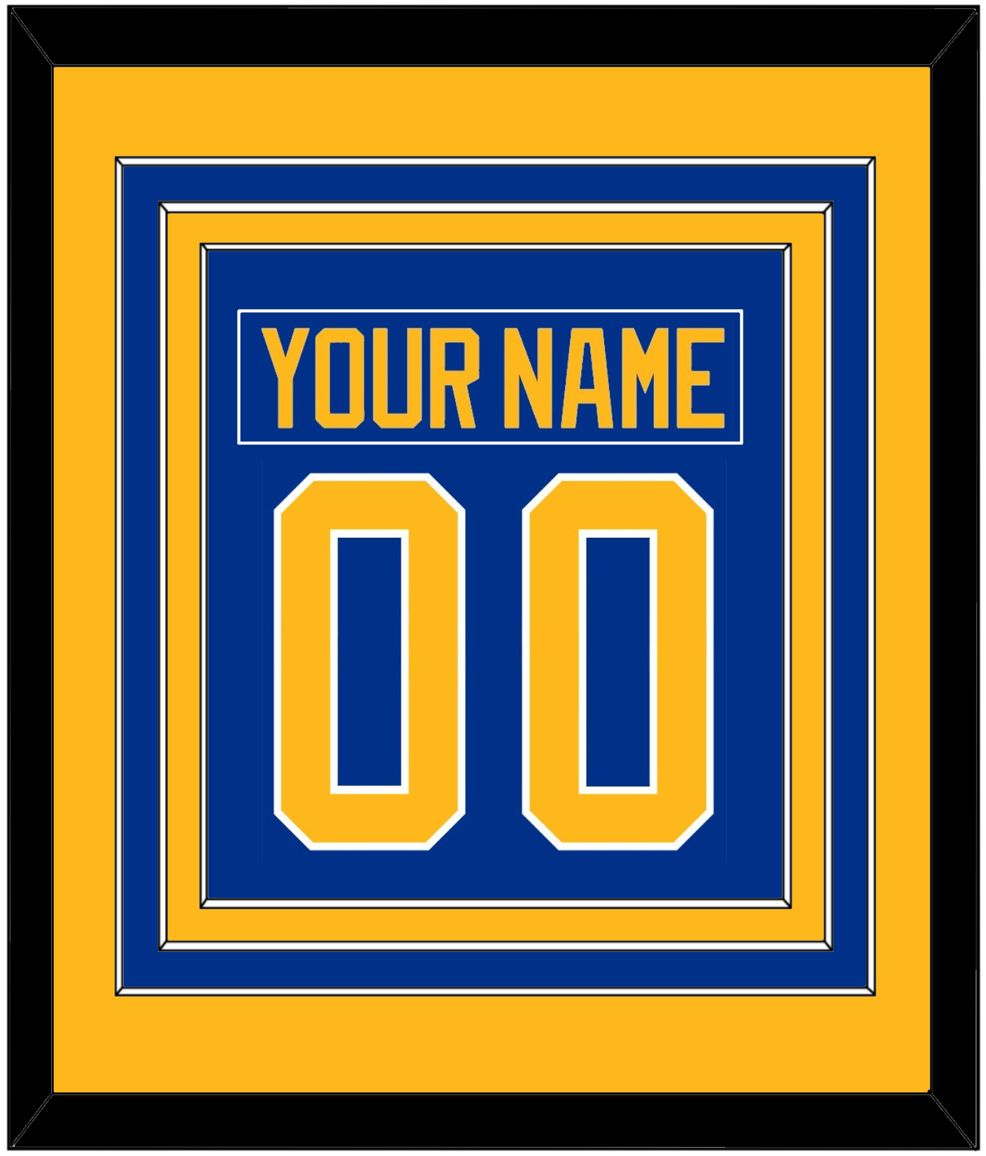 Buffalo Nameplate & Number (Back) Combined - Home Blue - Premier Tier 3