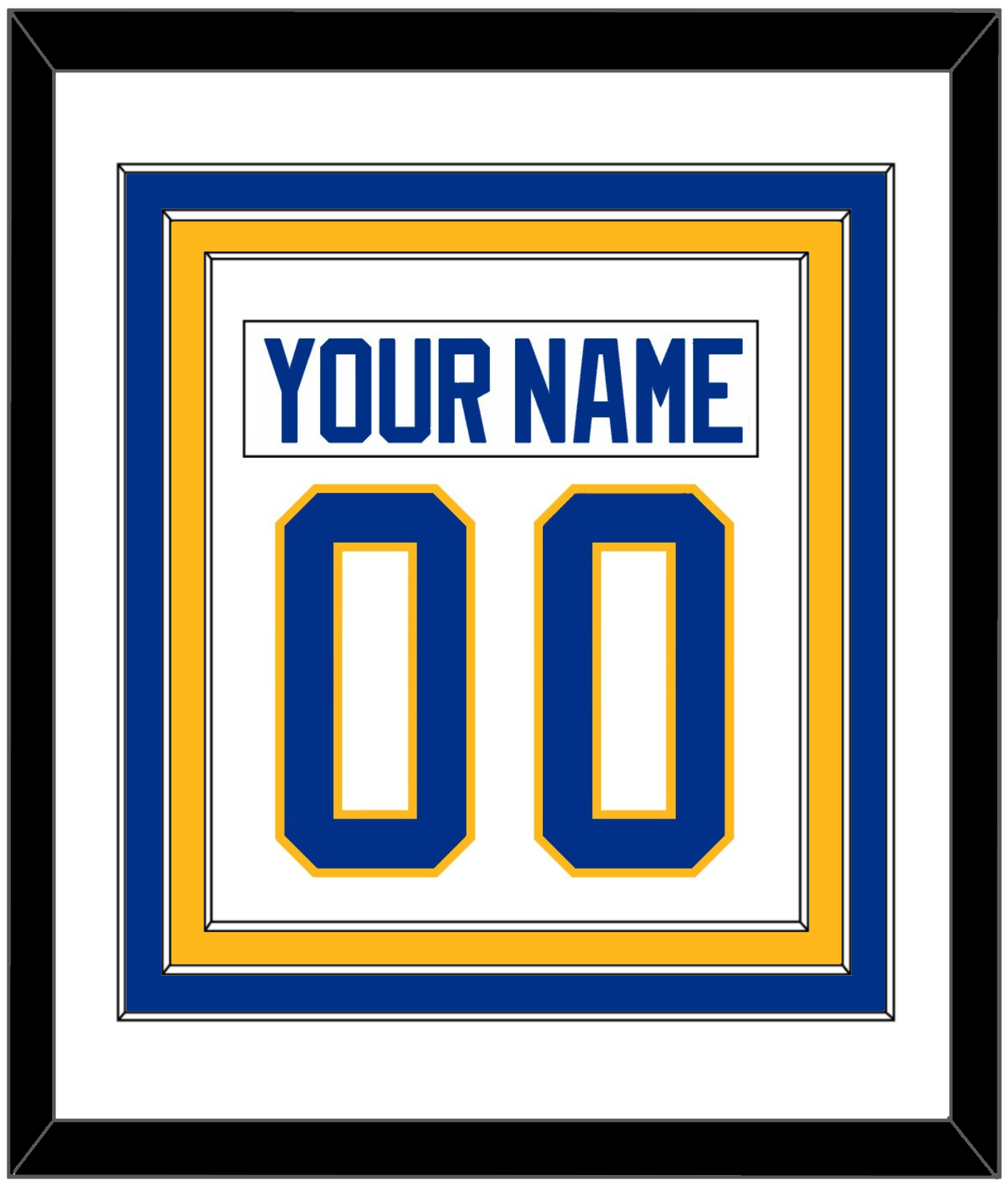 Buffalo Nameplate & Number (Back) Combined - Road White - Premier Tier 1