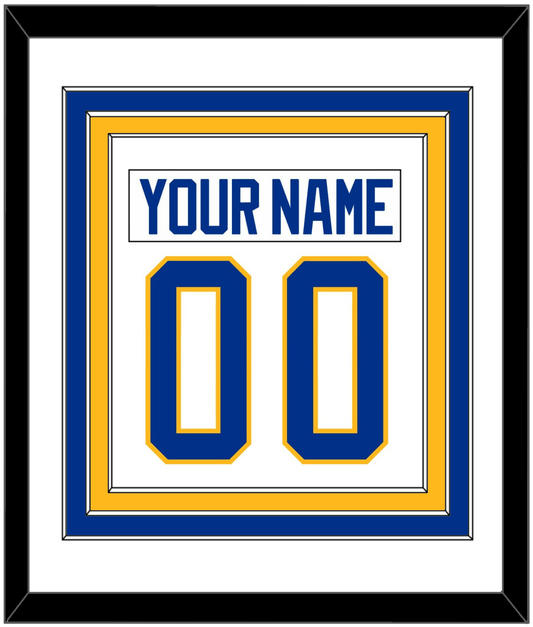 Buffalo Nameplate & Number (Back) Combined - Road White - Premier Tier 1
