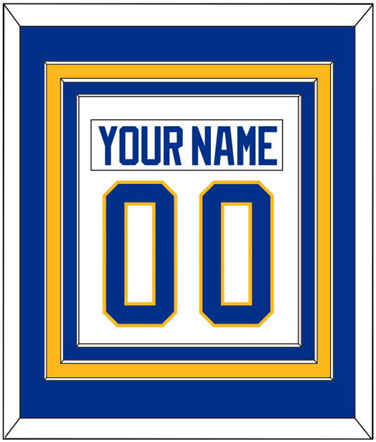 Buffalo Nameplate & Number (Back) Combined - Road White - Premier Tier 2