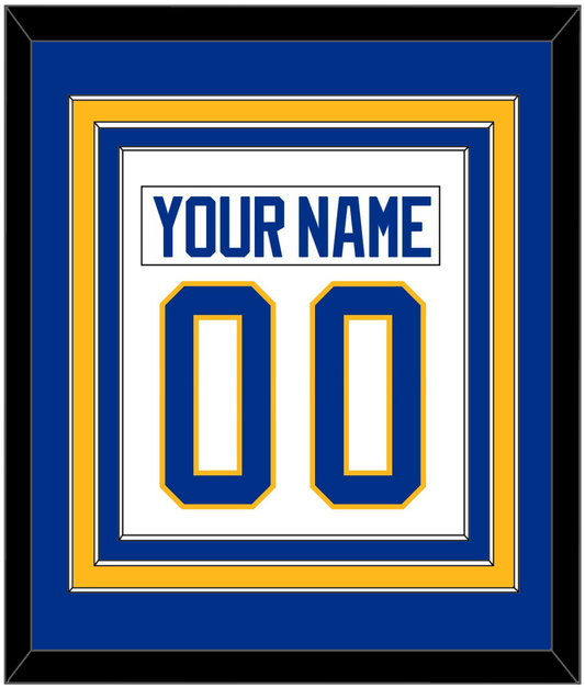 Buffalo Nameplate & Number (Back) Combined - Road White - Premier Tier 2