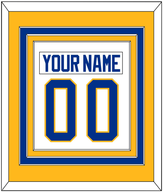 Buffalo Nameplate & Number (Back) Combined - Road White - Premier Tier 3