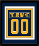 Buffalo Nameplate & Number (Back) Combined - Home Blue (2010-2020) - Triple Mat 2
