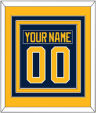 Buffalo Nameplate & Number (Back) Combined - Home Blue (2010-2020) - Triple Mat 3