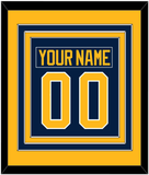Buffalo Nameplate & Number (Back) Combined - Home Blue (2010-2020) - Triple Mat 3