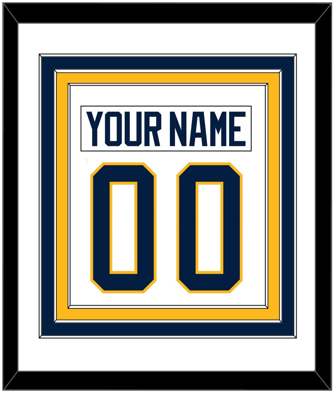Buffalo Nameplate & Number (Back) Combined - Road White (2010-2020) - Premier Tier 1