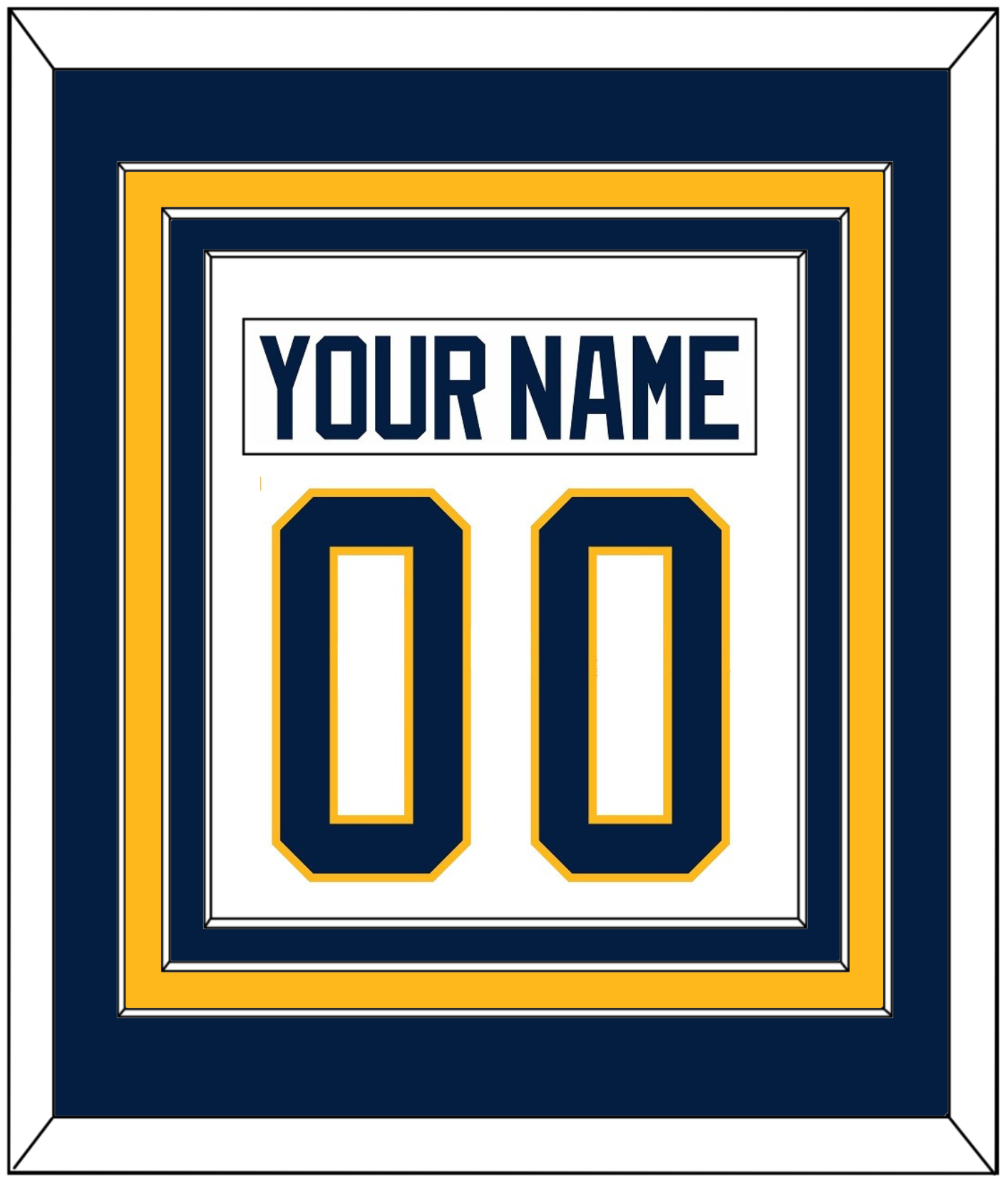 Buffalo Nameplate & Number (Back) Combined - Road White (2010-2020) - Premier Tier 2