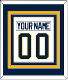 Buffalo Nameplate & Number (Back) Combined - Road White (2010-2020) - Triple Mat 2