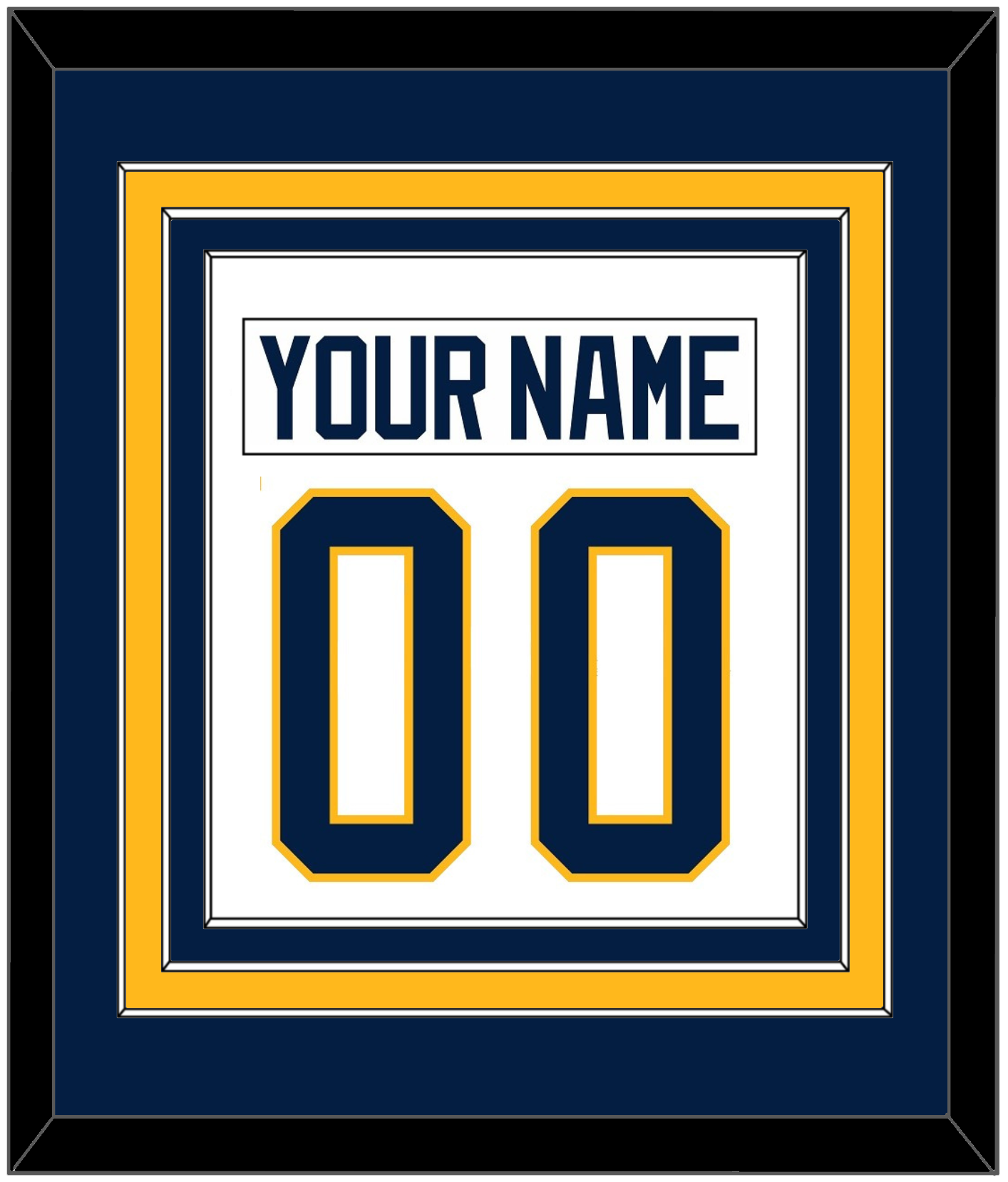 Buffalo Nameplate & Number (Back) Combined - Road White (2010-2020) - Premier Tier 2