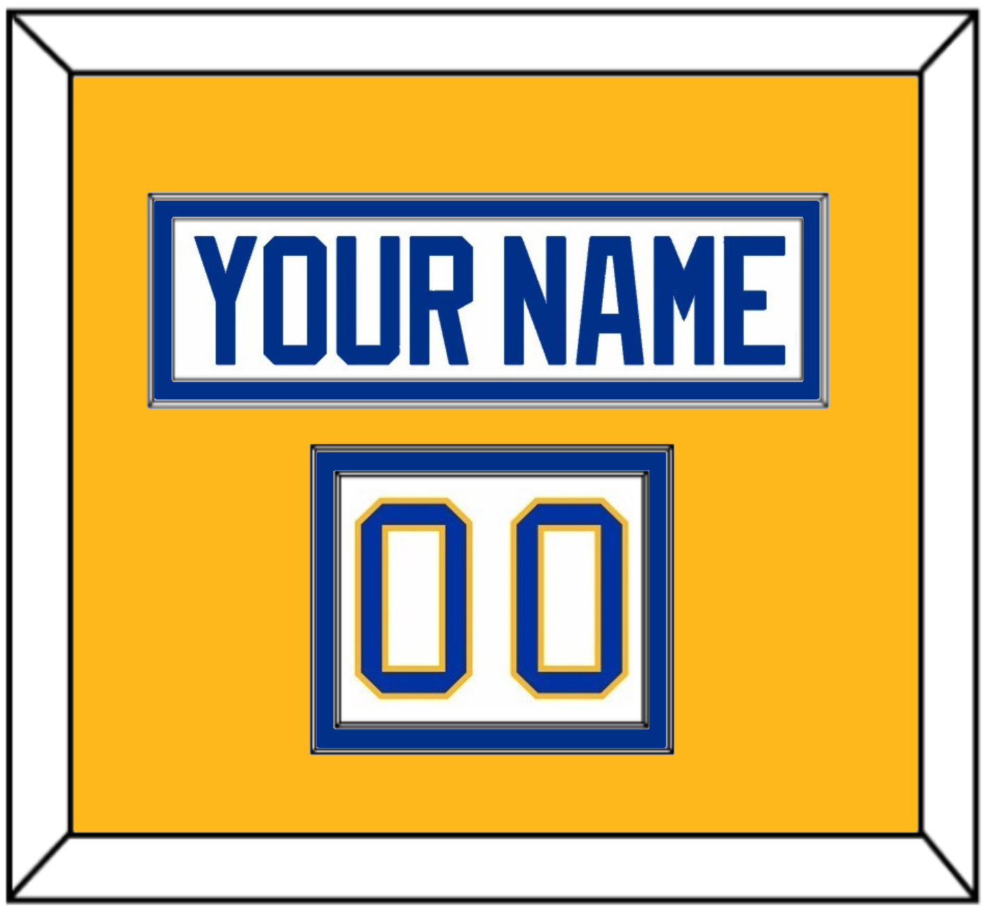 Buffalo Nameplate & Number (Shoulder) - Road White - Signature Tier 3
