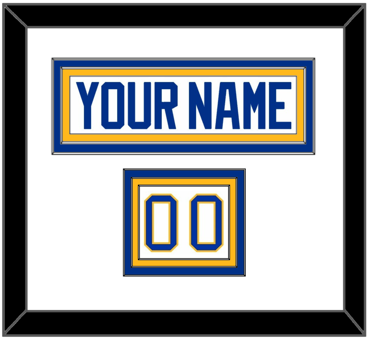 Buffalo Nameplate & Number (Shoulder) - Road White - Premier Tier 1