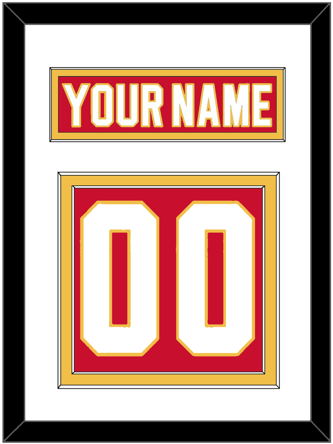 Calgary Nameplate & Number (Back) - Home Red - Signature Tier 1
