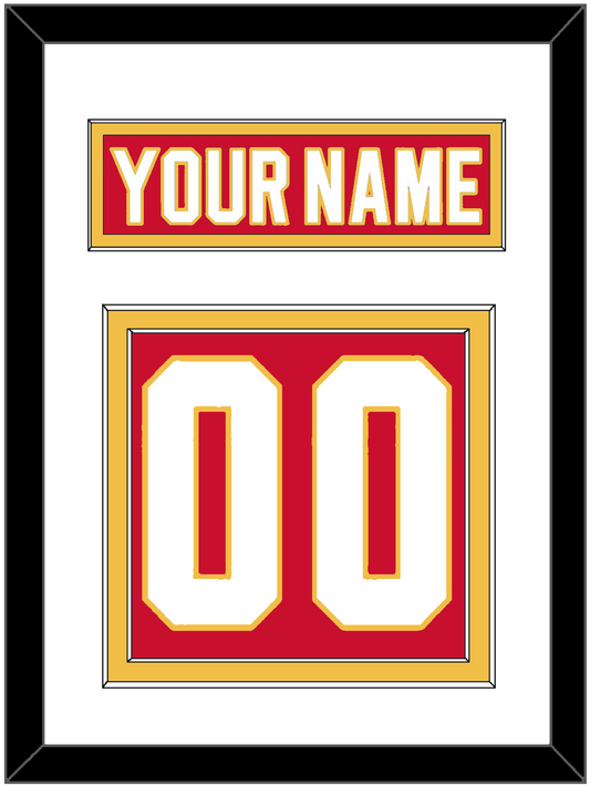 Calgary Nameplate & Number (Back) - Home Red - Signature Tier 1