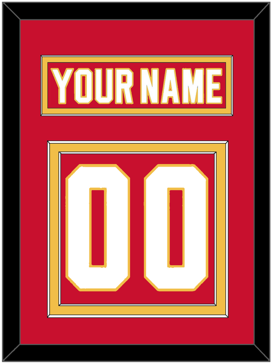 Calgary Nameplate & Number (Back) - Road Red (1980-1994) - Signature Tier 2