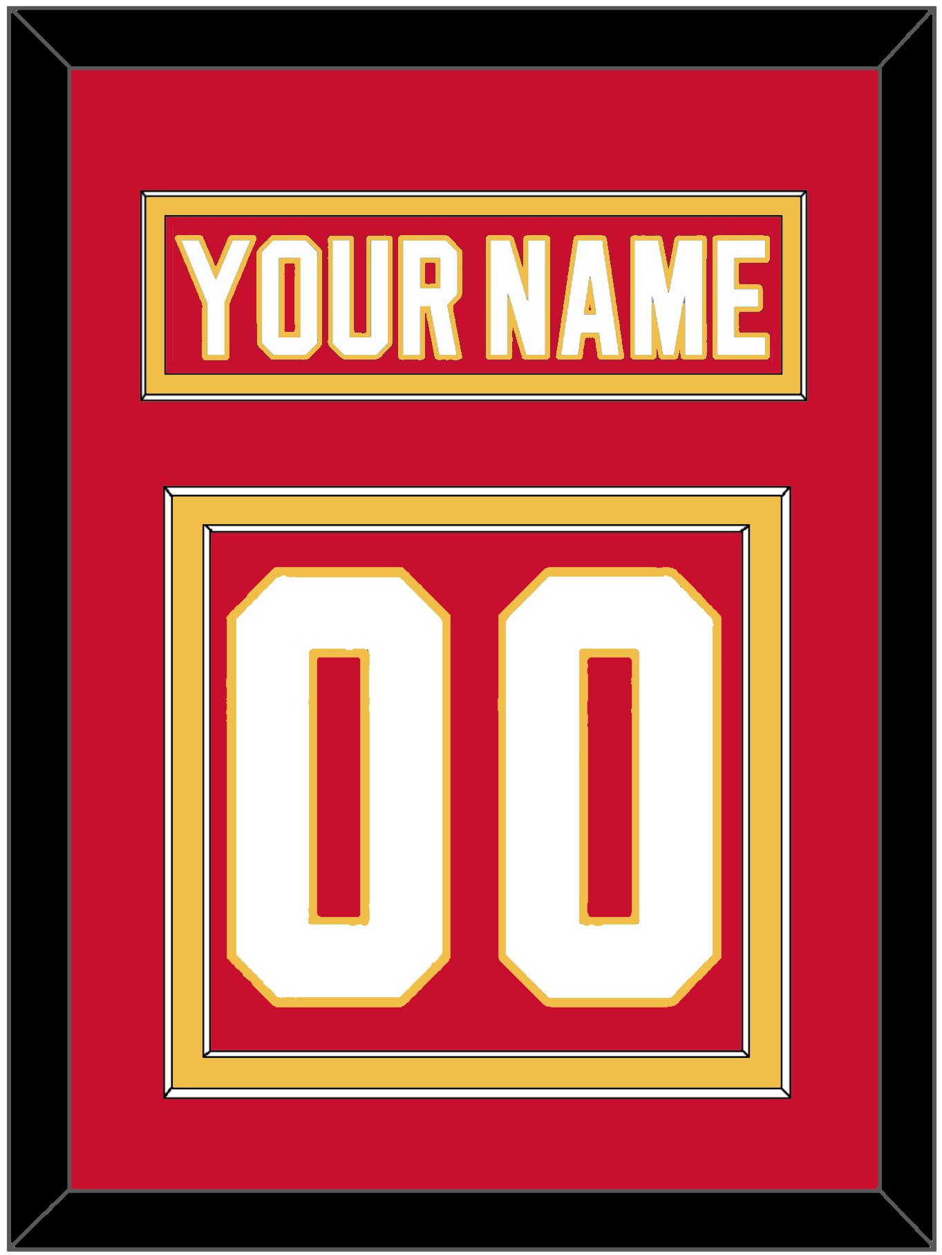 Calgary Nameplate & Number (Back) - Home Red - Signature Tier 2