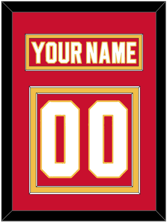 Calgary Nameplate & Number (Back) - Home Red - Double Mat 2