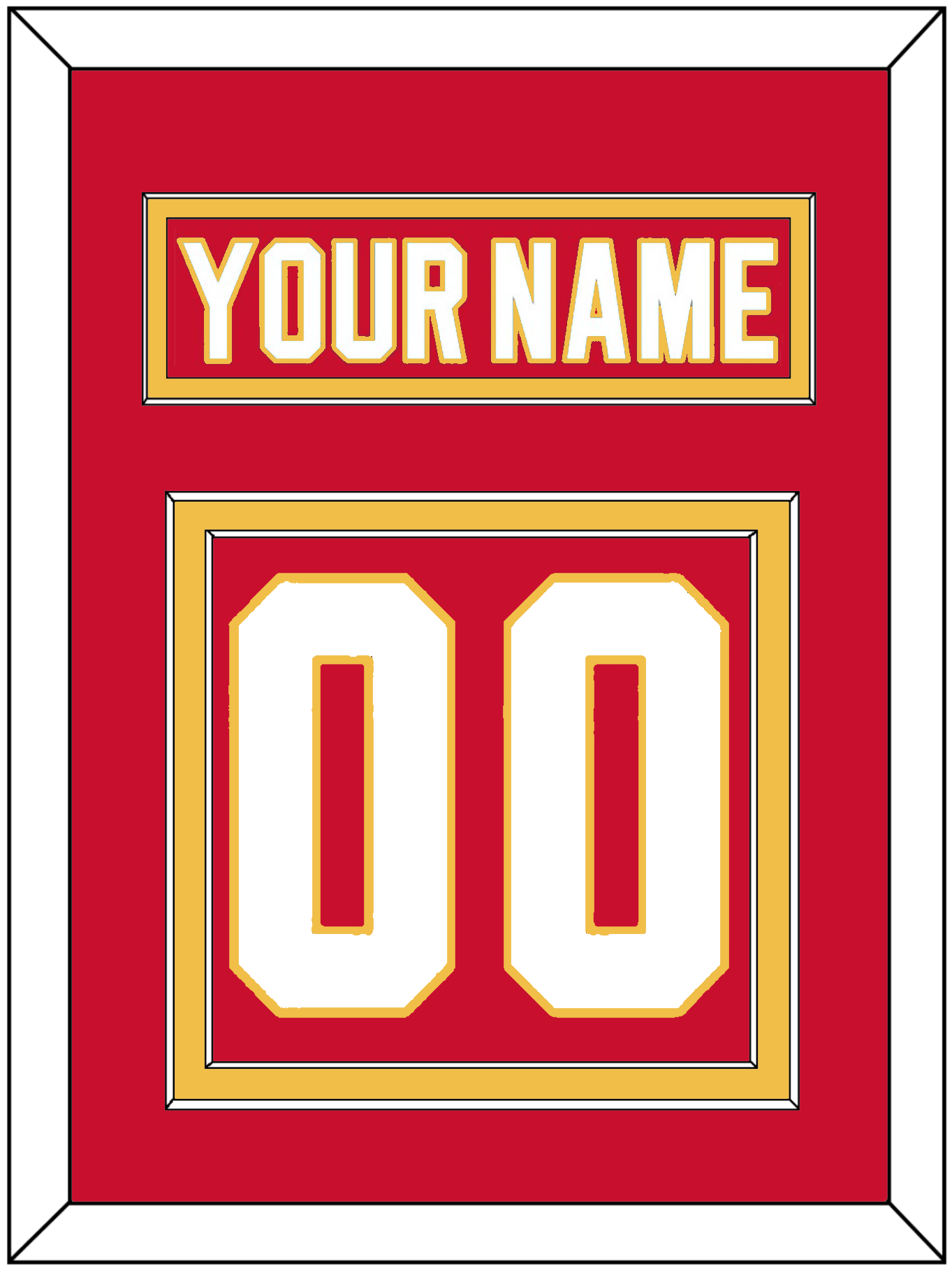 Calgary Nameplate & Number (Back) - Home Red - Signature Tier 2