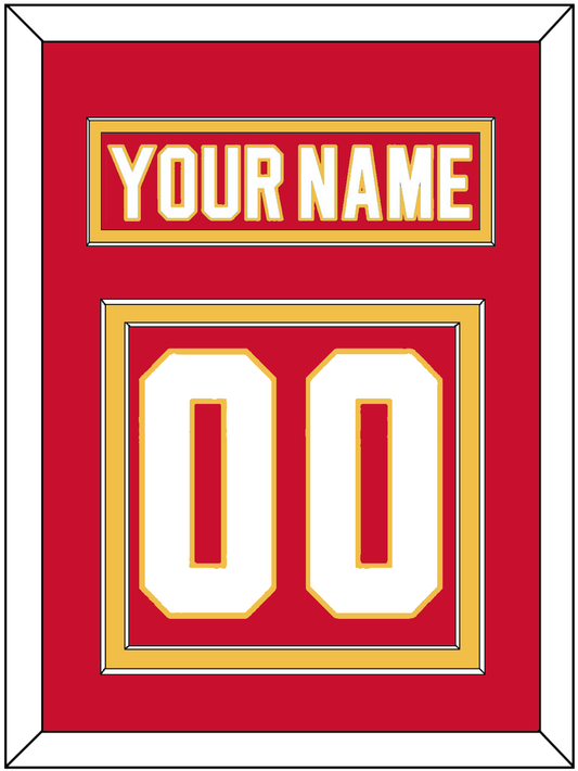 Calgary Nameplate & Number (Back) - Home Red - Signature Tier 2