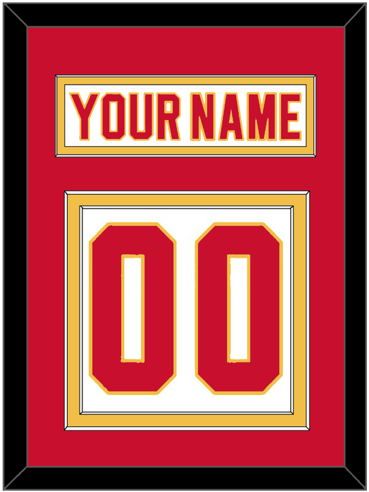 Calgary Nameplate & Number (Back) - Home White (1980-1994) - Signature Tier 2