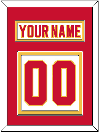 Calgary Nameplate & Number (Back) - Home White (1980-1994) - Signature Tier 2