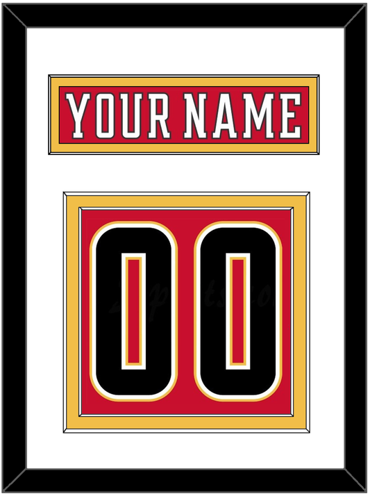 Calgary Nameplate & Number (Back) - Home Red (2017-2020) - Signature Tier 1