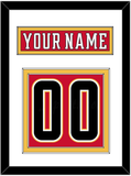 Calgary Nameplate & Number (Back) - Home Red (2017-2020) - Double Mat 1
