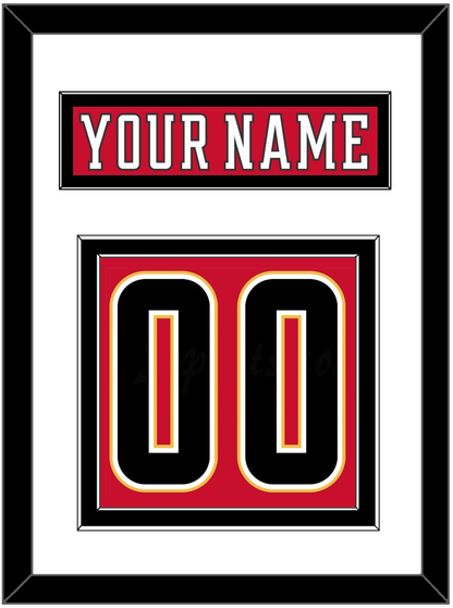 Calgary Nameplate & Number (Back) - Home Red (2017-2020) - Signature Tier 2