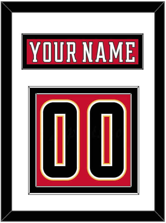 Calgary Nameplate & Number (Back) - Home Red (2017-2020) - Signature Tier 2