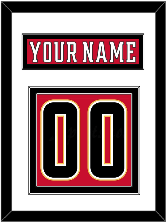 Calgary Nameplate & Number (Back) - Home Red (2017-2020) - Double Mat 2