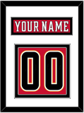 Calgary Nameplate & Number (Back) - Home Red (2017-2020) - Double Mat 2