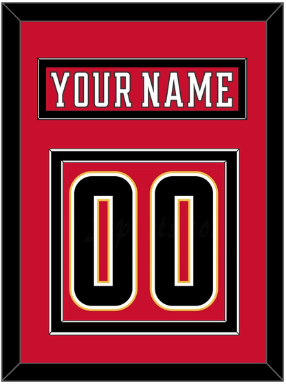 Calgary Nameplate & Number (Back) - Home Red (2017-2020) - Signature Tier 4