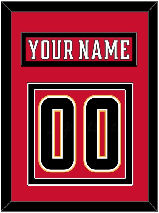 Calgary Nameplate & Number (Back) - Home Red (2017-2020) - Signature Tier 4