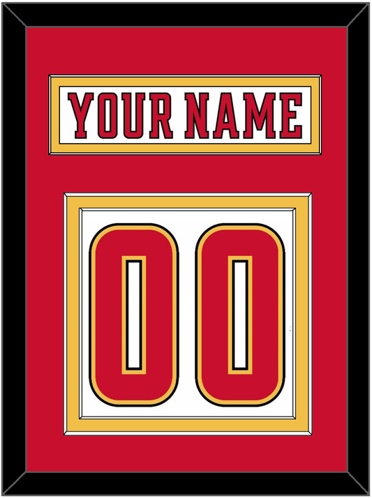 Calgary Nameplate & Number (Back) - Road White (2017-2020) - Signature Tier 2