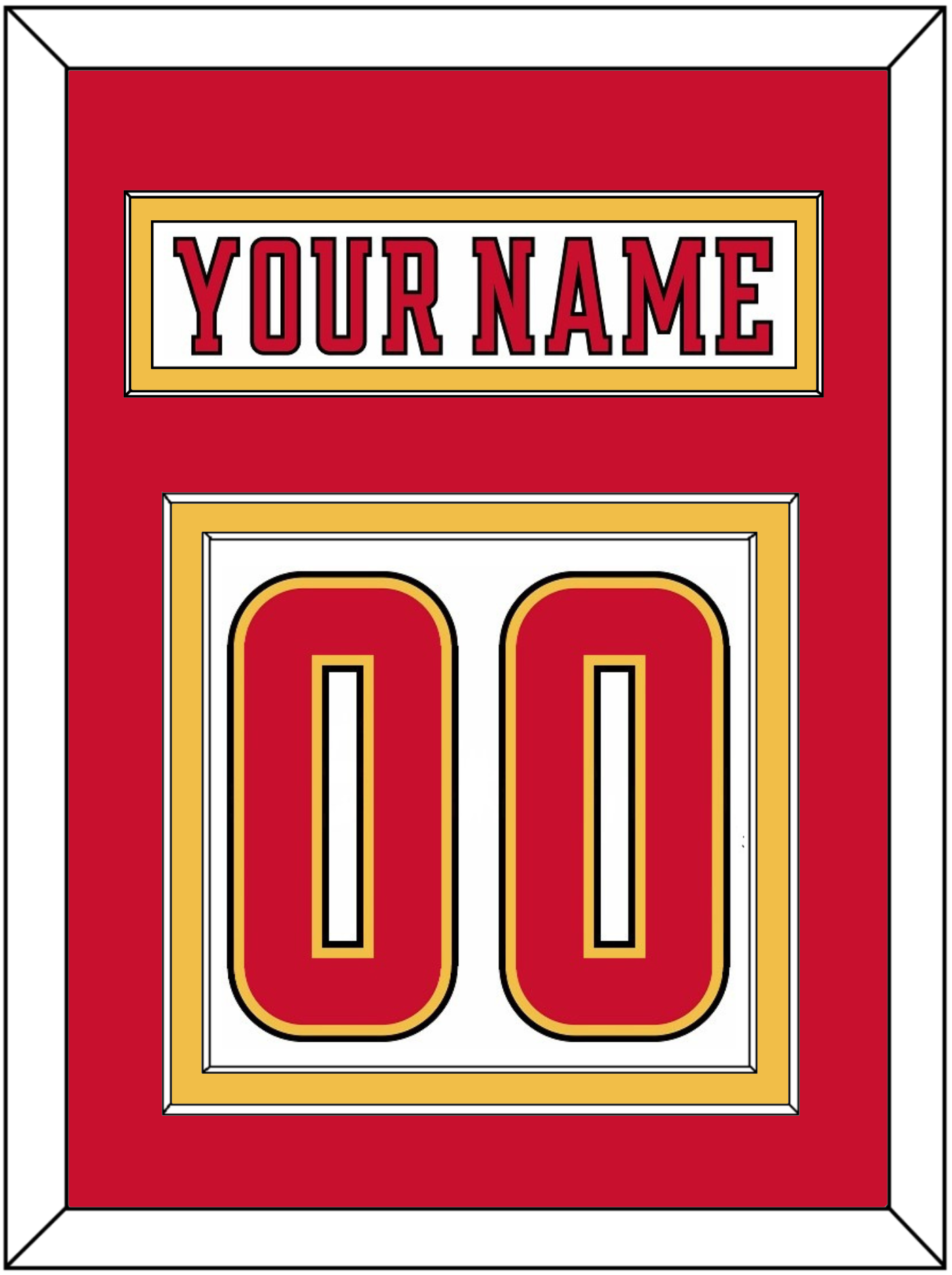 Calgary Nameplate & Number (Back) - Road White (2017-2020) - Signature Tier 2