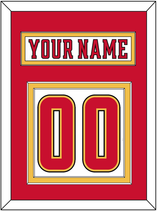 Calgary Nameplate & Number (Back) - Road White (2017-2020) - Signature Tier 2