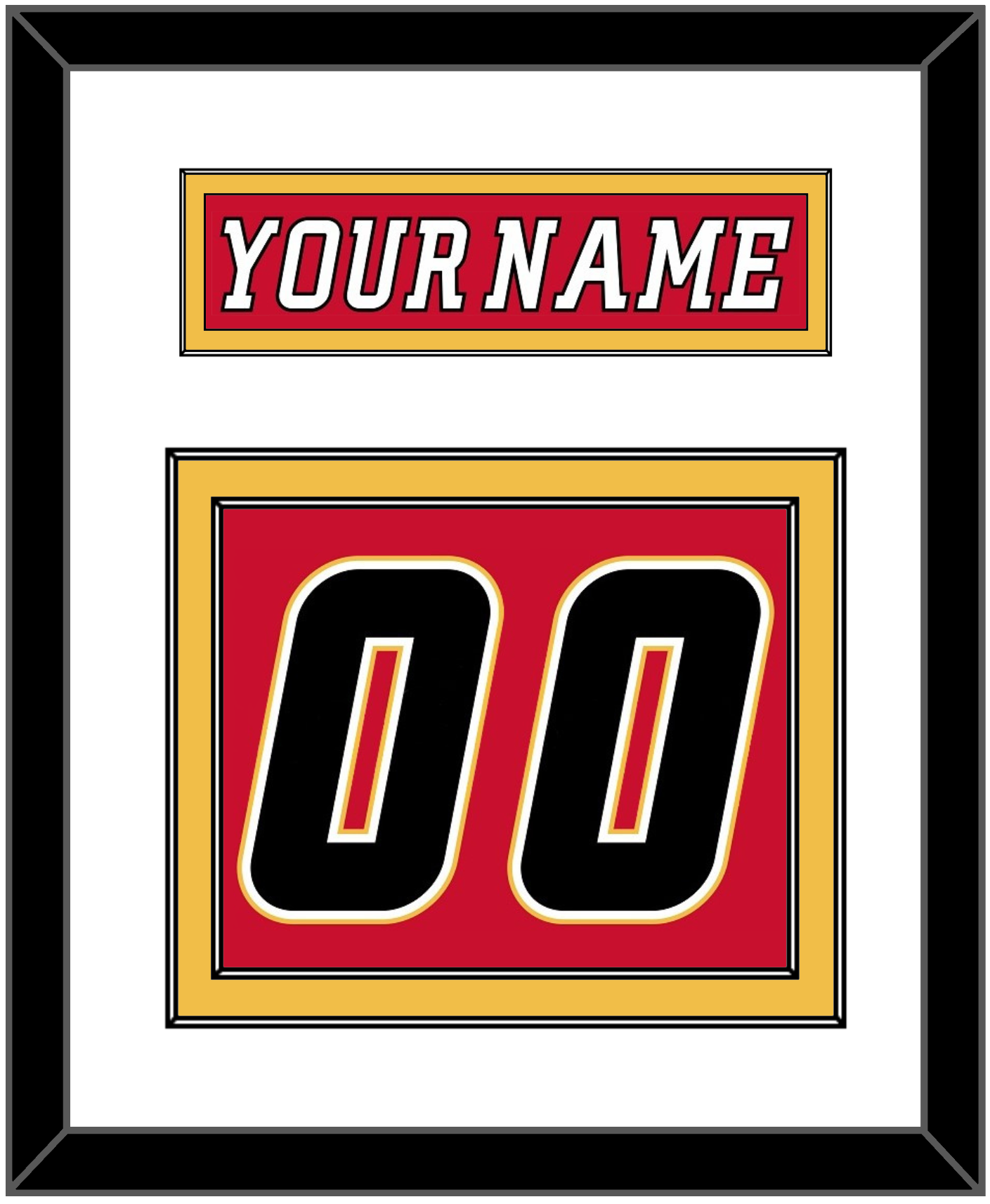 Calgary Nameplate & Number (Back) - Home Red (2007-2017) - Signature Tier 1