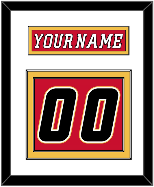 Calgary Nameplate & Number (Back) - Home Red (2007-2017) - Signature Tier 1