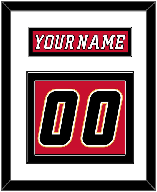 Calgary Nameplate & Number (Back) - Home Red (2007-2017) - Signature Tier 2